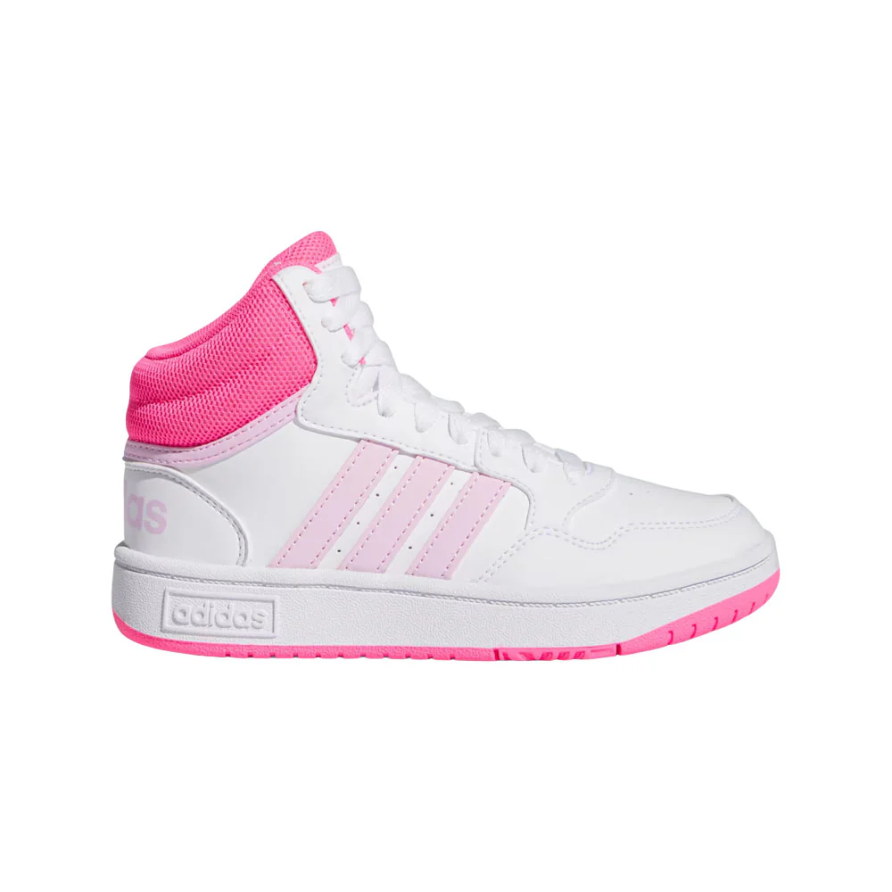 Calzado Adidas Niño Hoops Mid 3.0 K If2722 Blanco Rosa - Imagen 2